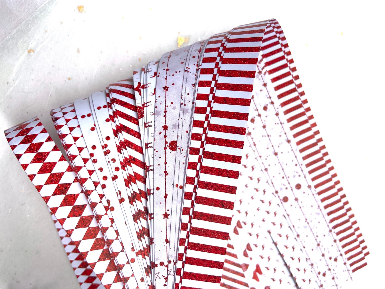 Glitter Christmas~ Weaving Star Paper (50 strips)