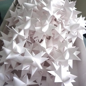 100 Paper Ornament Stars Home Decor Bright White image 1