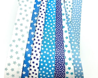 Blue Stars~ Froebel Star Paper DIY Origami Weaving Craft (56 Strips)