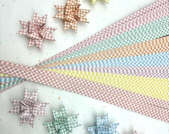 Pastel Gingham~Froebel Paper Strips (56ct)