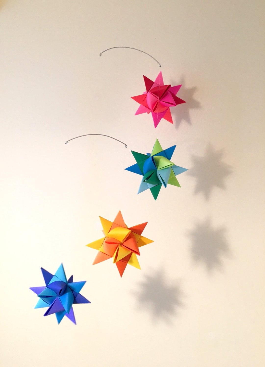 Baby Crib Mobile Origami Paper Stars 'Grus' Rainbow | Etsy