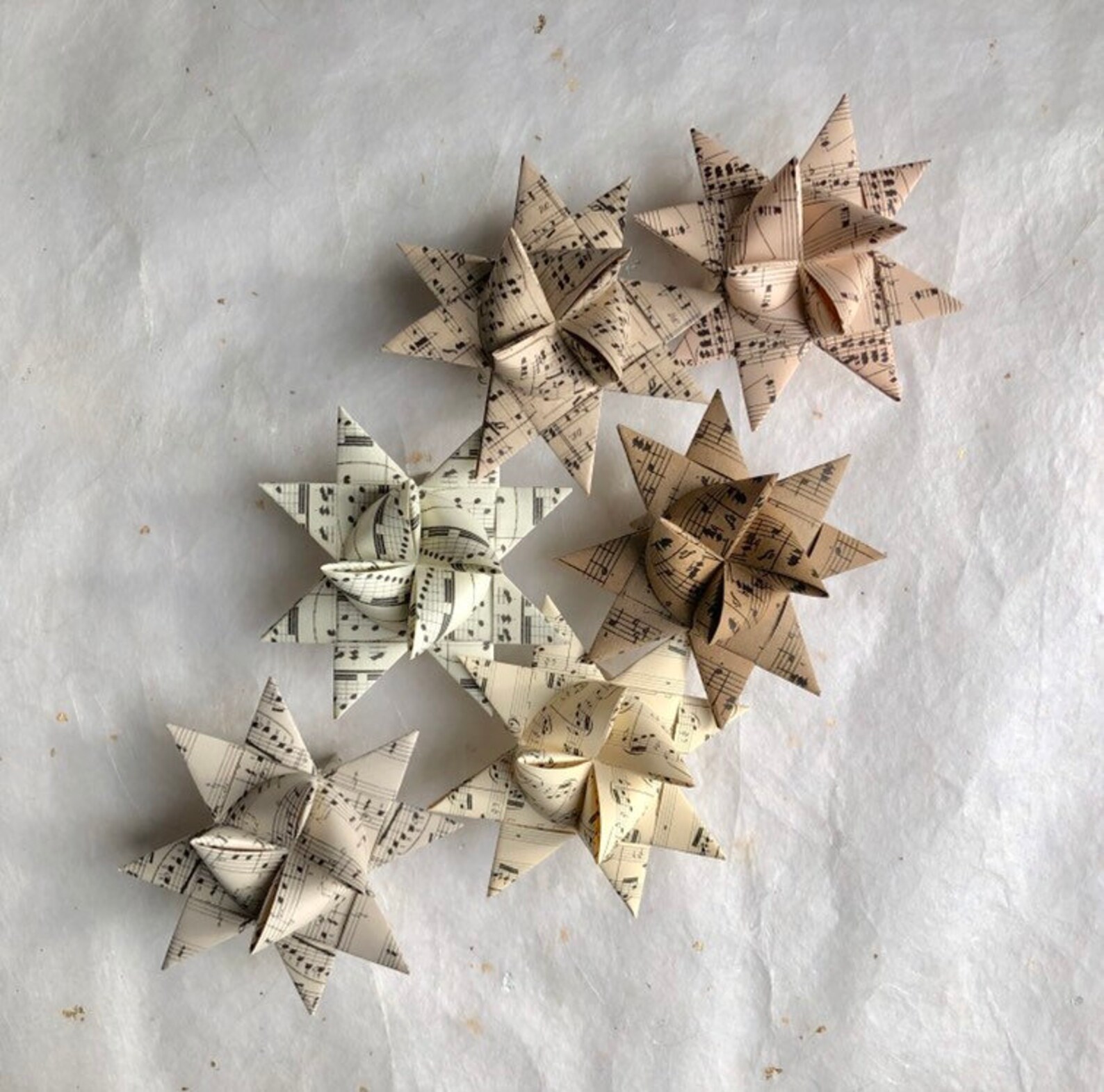 German Paper Origami Star Ornament Sculpture 3 inch Assorted Etsy