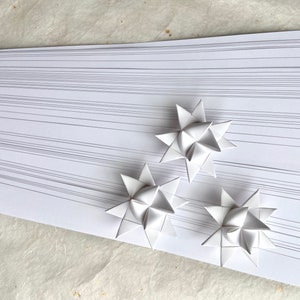 Pearlescent White Paper Strips for Making Moravian German Froebel Stars  Various Sizes 50 Strips per Pack 