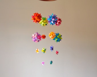 Mobile Hanging Origami Stars ~Rainbow Spheres