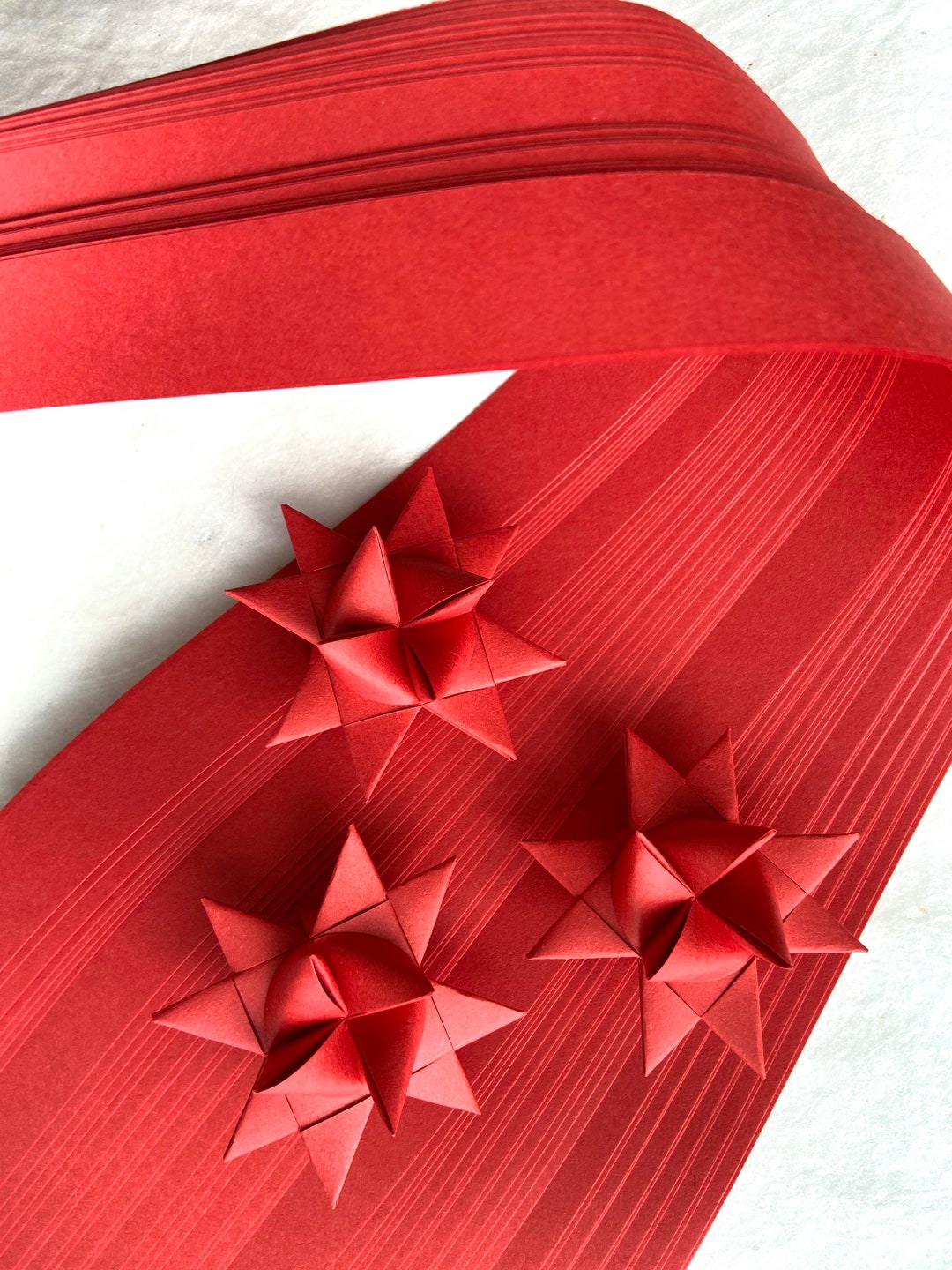  Paper Strips for German, Froebel, Moravian Stars & Weaving  ~3/4 Red, Green, White Holiday : Handmade Products