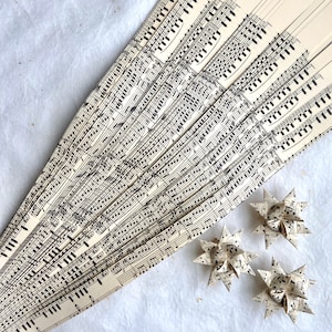 Music, Vintage Froebel Moravian German Star Paper Origami Ornaments Artsy DIY Weaving Craft Projects 50 Strips image 2