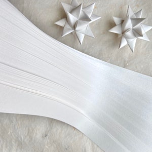 Shimmer Pearl Froebel Moravian German Star Paper Origami Ornaments Traditional DIY Weaving Craft Projects 50 Strips image 5