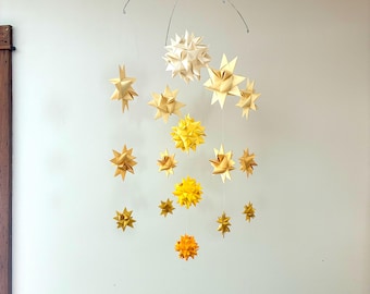 Origami Paper Stars Nursery Mobile ~Milky Way Ombré Golden Yellow