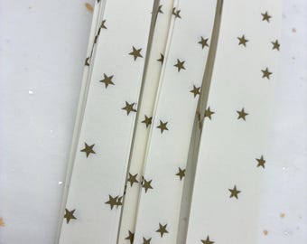 White w/ Gold Stars Paper Strips~ DIY Origami Stars (60 count)