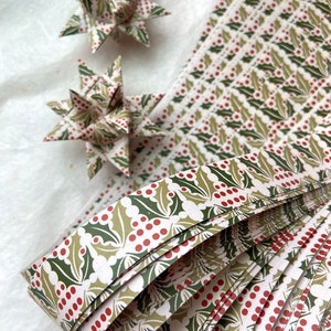 Holly Berry~ Weaving Star Paper (50 strips)