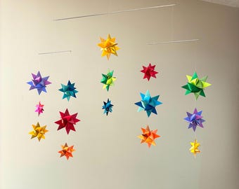 Origami Paper Stars Nursery Mobile ~Colorful Galaxy