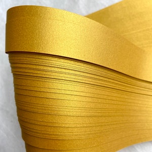 Shimmer Gold, Fine Froebel Moravian German Star Paper Origami Ornaments Classic DIY Weaving Craft Projects 50 strips image 8