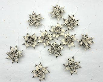 Muzyka w stylu vintage~ Papierowe ozdoby w kształcie gwiazdek~ (Wybierz rozmiar)