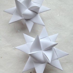 100 Paper Ornament Stars Home Decor Bright White image 2