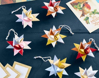 Shimmer Christmas Tree Mix~ Paper Star Ornaments (3 inch)