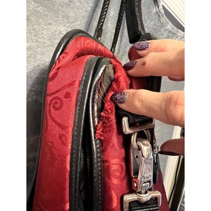 Retired Brighton Red Black Croc Print Laptop Travel Bag Weekender Carryall image 6