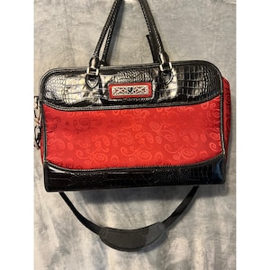 Retired Brighton Red Black Croc Print Laptop Travel Bag Weekender Carryall image 1