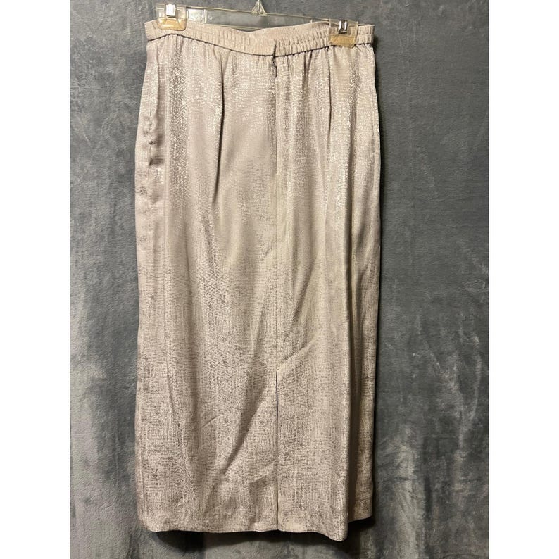 Adrianna Papell Silk Bamboo Embroidered Jacket Skirt Suit Set Size 8 image 8