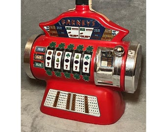 Vintage 1978 Jim Beam Barneys Casino Slot Machine Decanter Regal EMPTY READ Red