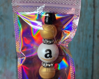 AMAZON Gold Bling Silicone Beaded Pen w/Refill Writer Custom Gift Shopping