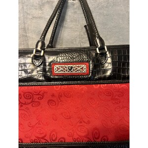 Retired Brighton Red Black Croc Print Laptop Travel Bag Weekender Carryall image 2