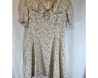 Paquette Petite Floral Dress Vintage Rose Print Cottagecore Dress Size 10