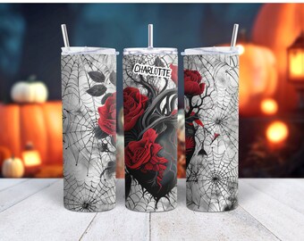 My Blacken Heart Custom Tumbler 20 oz Travel Hot Cold Drinks Personalized Gift Halloween