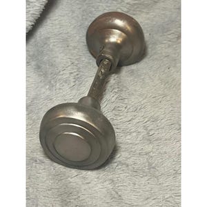 Vintage Door Knob Set Brushed Metal Round 6in Spindle Mid Century Hardware