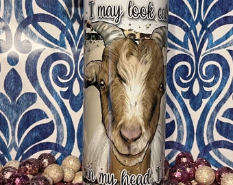 I may Look Calm GOAT Hydrosport Sublimation Tumbler Crazy Goat Company