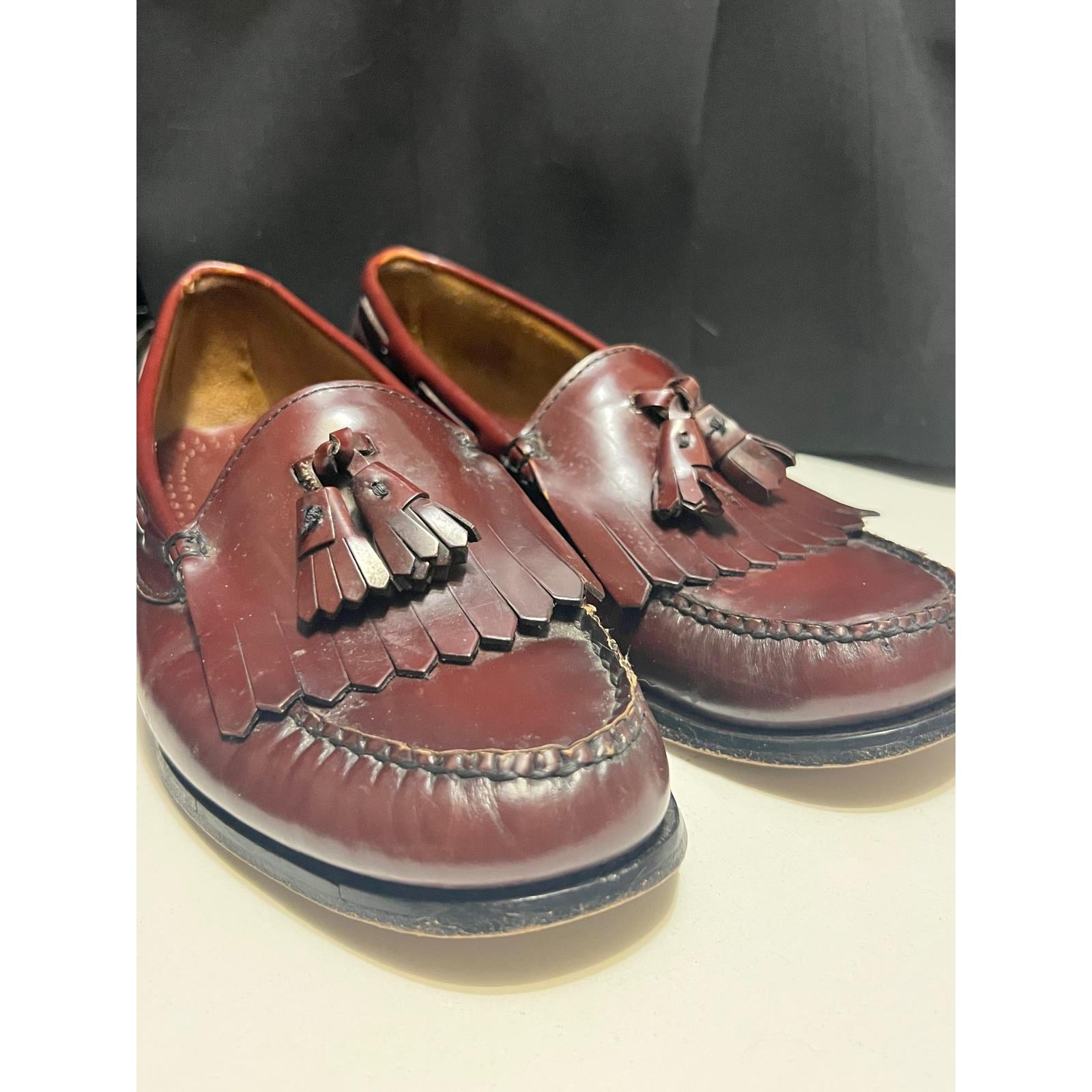 G.H. Bass Burgundy Tassel Loafers Mens Size 10D Leather  display picture 1