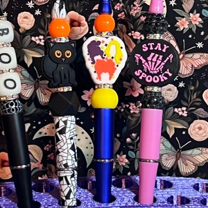 Stay Spooky, Hokus Pokus, schwarze Katze, BOO Perlen Stift w / Refill Custom Gift Writer Bild 3