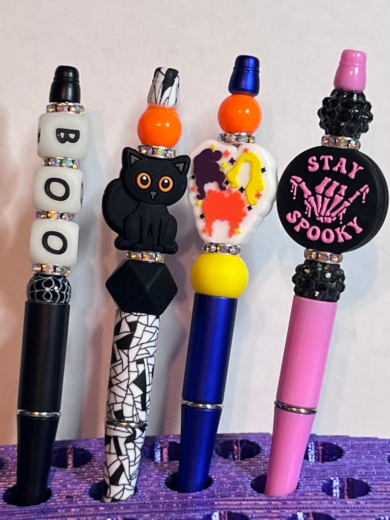 Stay Spooky, Hokus Pokus, schwarze Katze, BOO Perlen Stift w / Refill Custom Gift Writer Bild 2