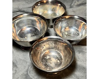Reed Barton Paul Revere Silverplate Bowls Mixed Set 4 Pedestal 4in MCM