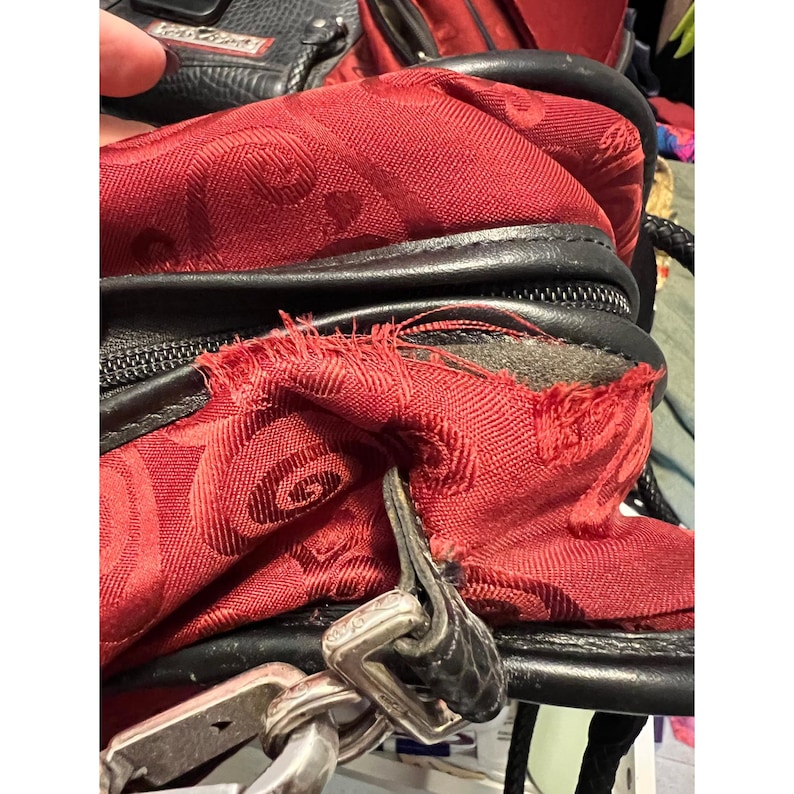 Retired Brighton Red Black Croc Print Laptop Travel Bag Weekender Carryall image 18