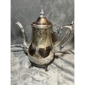 Vintage Rogers Silverplate Coffee Pot Ornate Footed Tea Server Tarnished Rehab