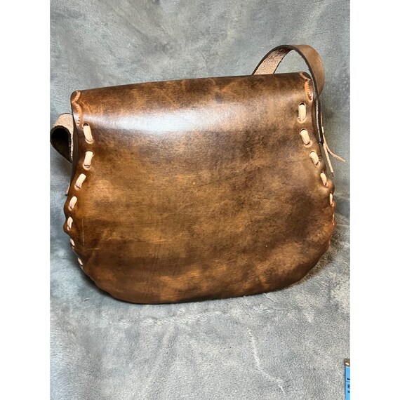 Hand Tooled Leather Pinecone Crossbody Bag Rustic Western Artisan Purse Whimsy View 3