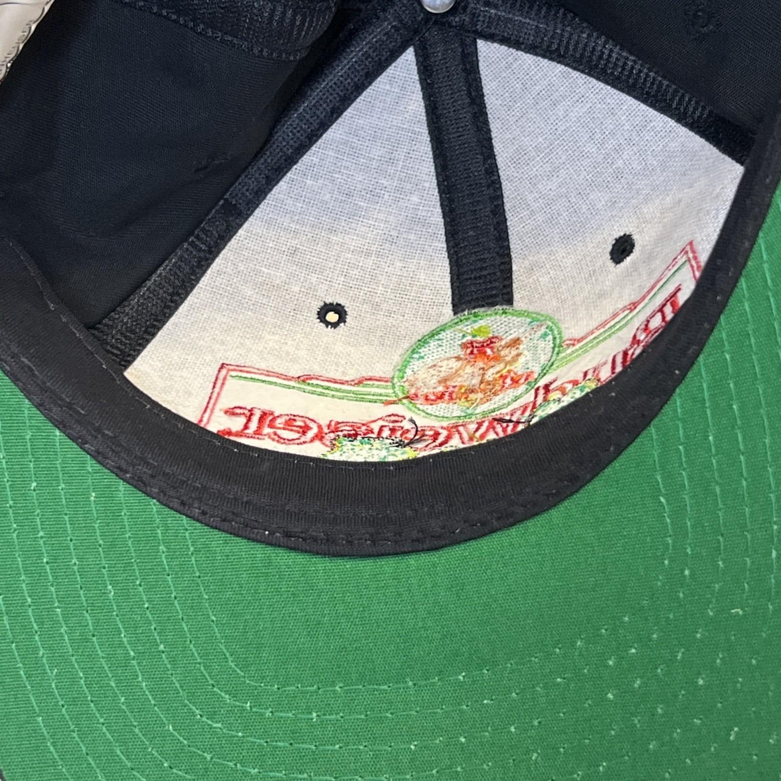 1995 Vintage Budweiser 3 Frogs Snapback Hat Black/green Cotton OS