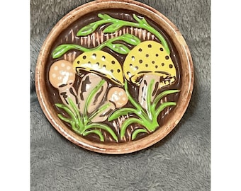 Vintage Arnels Mushroom Ceramic Trivet Hot Plate Cottage Woodland Kitchen Decor