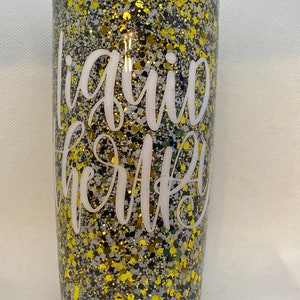 LIQUID THERAPY U Decide What Gets Hidden Inside This Gold Glitter Tumbler OOAK image 1