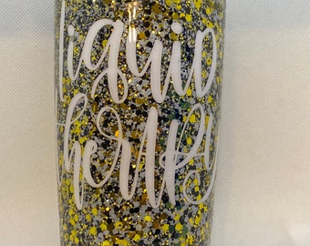 LIQUID THERAPY U Decide What Gets Hidden Inside This Gold Glitter Tumbler OOAK