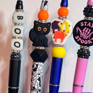 Stay Spooky, Hokus Pokus, schwarze Katze, BOO Perlen Stift w / Refill Custom Gift Writer Bild 1