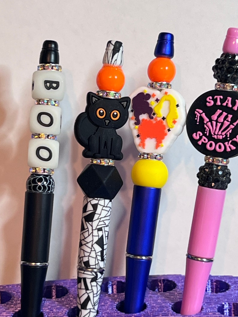 Stay Spooky, Hokus Pokus, schwarze Katze, BOO Perlen Stift w / Refill Custom Gift Writer Bild 1