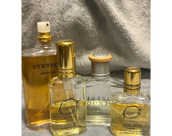 Stetson Cologne & After Shave Lot 4pc Country Original Spray Vintage