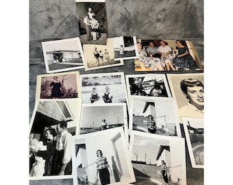 1940s 1950s Vintage Family Photo Lot Original Snapshots Pool Portrait Beach Home