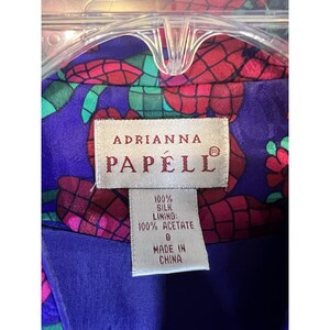 Adrianna Papell Womens Multicolor Floral Silk Blazer Skirt Suit Set 2 Pc Size 8 image 3