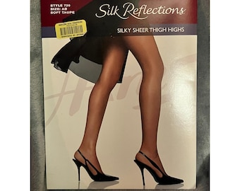 Vintage Hanes Silk Reflections Thigh Highs AB Soft Taupe Style 720 Sealed