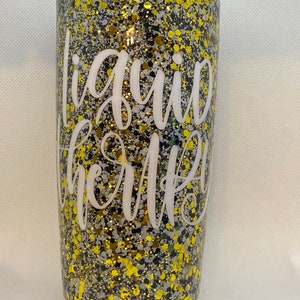 LIQUID THERAPY U Decide What Gets Hidden Inside This Gold Glitter Tumbler OOAK image 3