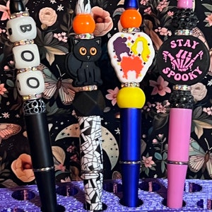 Stay Spooky, Hokus Pokus, schwarze Katze, BOO Perlen Stift w / Refill Custom Gift Writer Bild 4