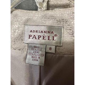 Adrianna Papell Silk Bamboo Embroidered Jacket Skirt Suit Set Size 8 image 3