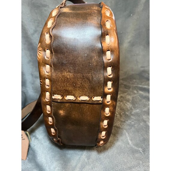 Hand Tooled Leather Pinecone Crossbody Bag Rustic Western Artisan Purse Whimsy View 4